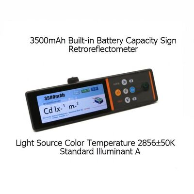 3500mAh Capacity pin tích hợp Retroreflectometer có hệ số phản xạ ngược Cd lx-1 m-2 và Nhiệt độ màu của nguồn ánh sáng 2856±50K Đèn tiêu chuẩn A